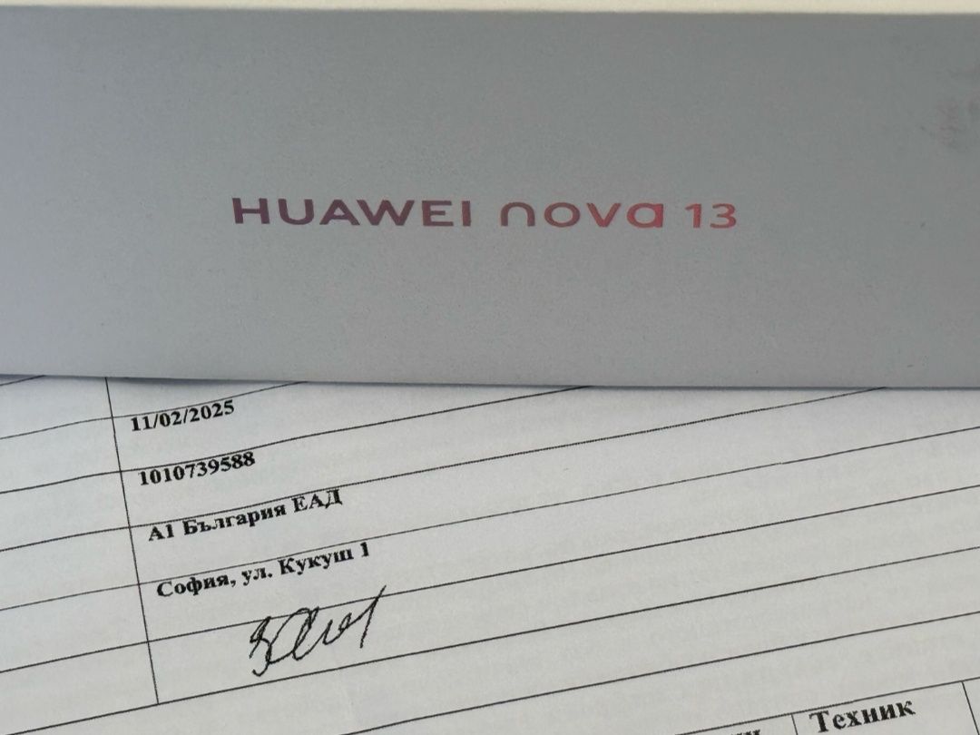 КАТО НОВ 256GB Huawei Nova 13 A1 Гаранция 2027г. Black / Черен