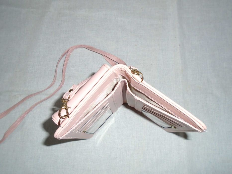 Posete dama visiniu  + portmoneu roz pt telefon