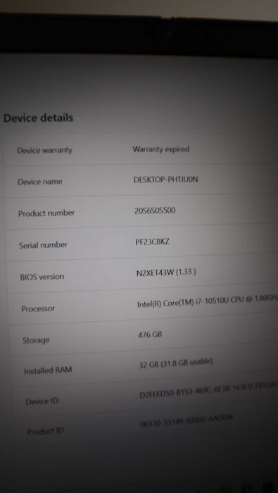 Lenovo ThinkPad T15 Nvidia MX330 IPS 15,6"/i7 10510U/512GB NVMe /32GB