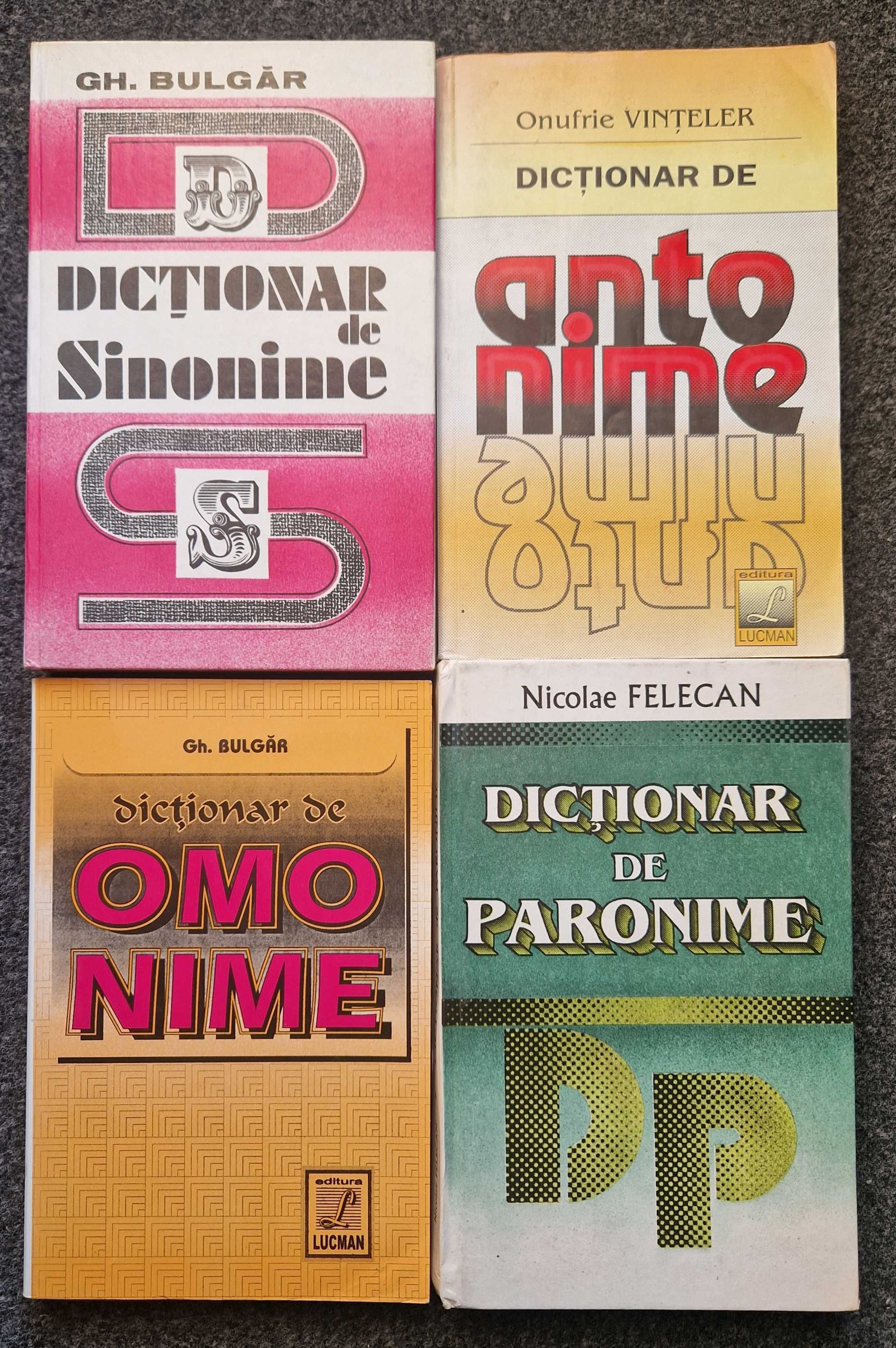 Set Dictionar de SINONIME, ANTONIME, Omonime, Paronime (4 volume)