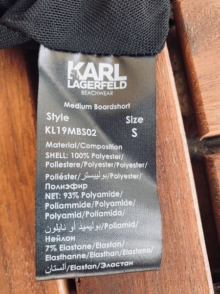 KARL LAGERFELD - XL Оригинални мъжки тънки бански в черен цвят
