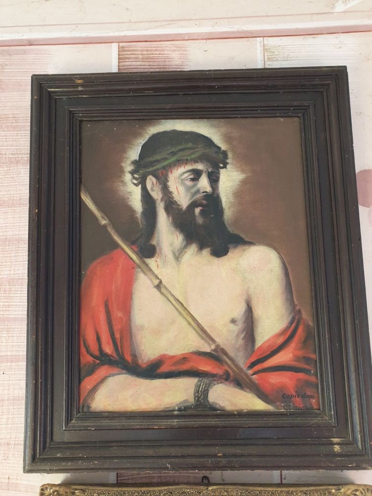 Tablou ulei pe panza copie Tizian,Ecce Homo, titian,bisericesc