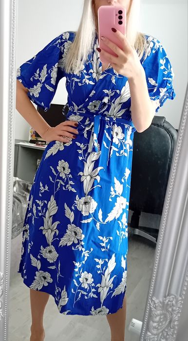 Синя лятна рокля размер М