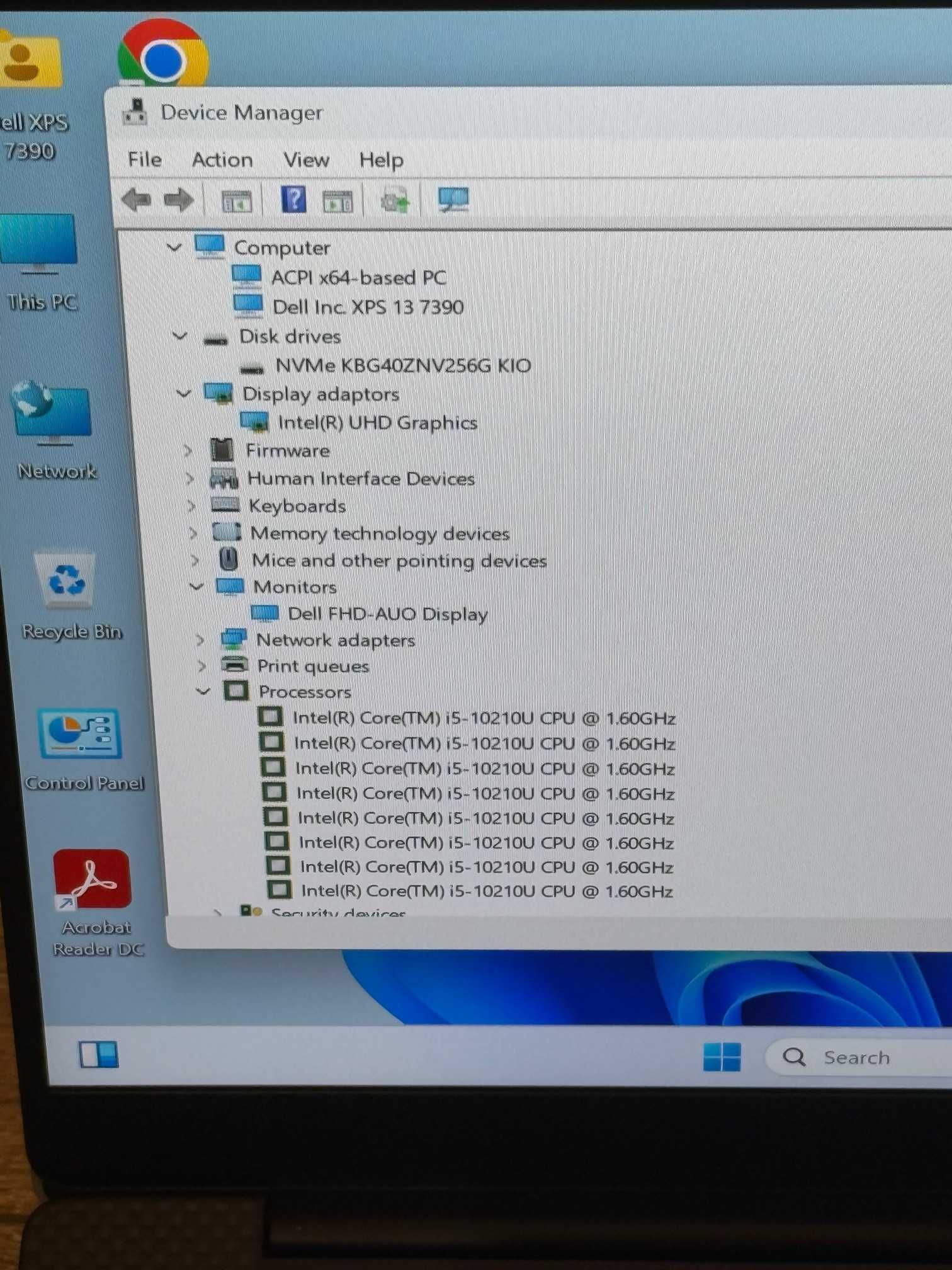 Dell XPS 7390 i5/8RAM/256SSD