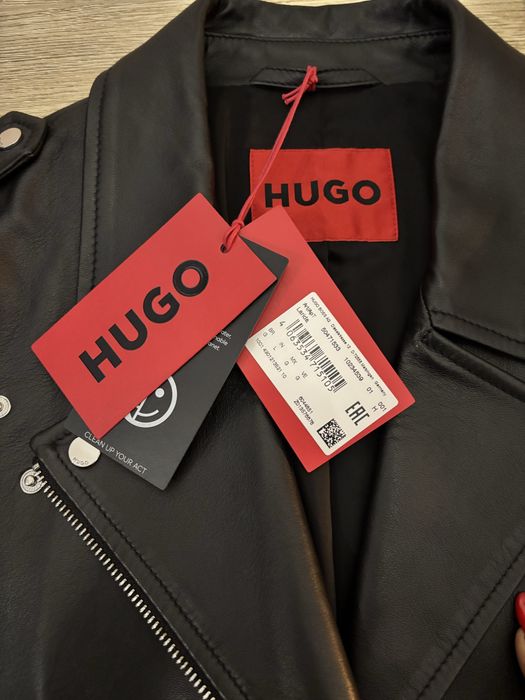 Geacă Piele Hugo Boss
