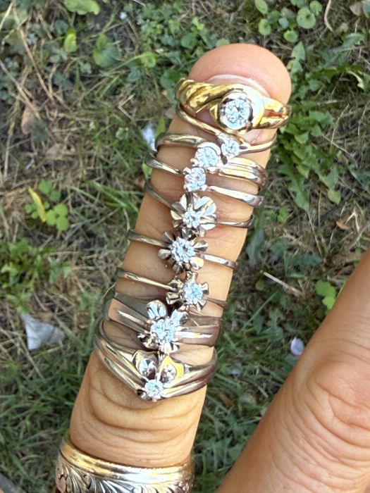 Inel aur Logodna 18k cu Diamant natural - stare ca nou !