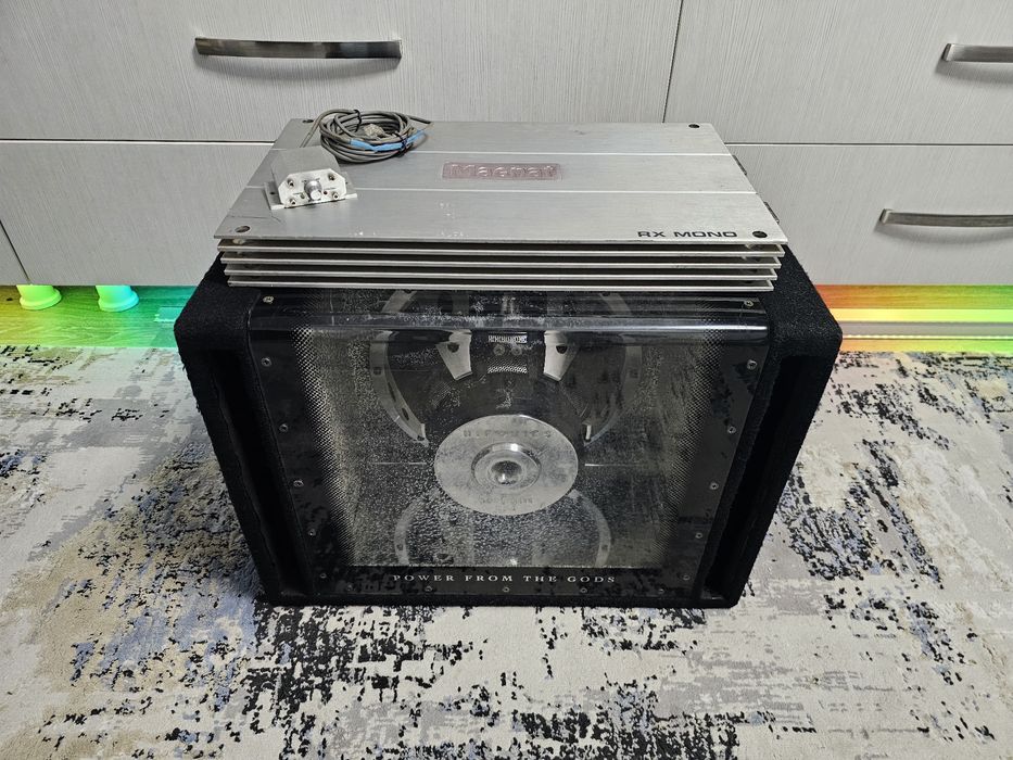 Subwoofer auto Hifonics cu statie amplificator Magnat 1000w
