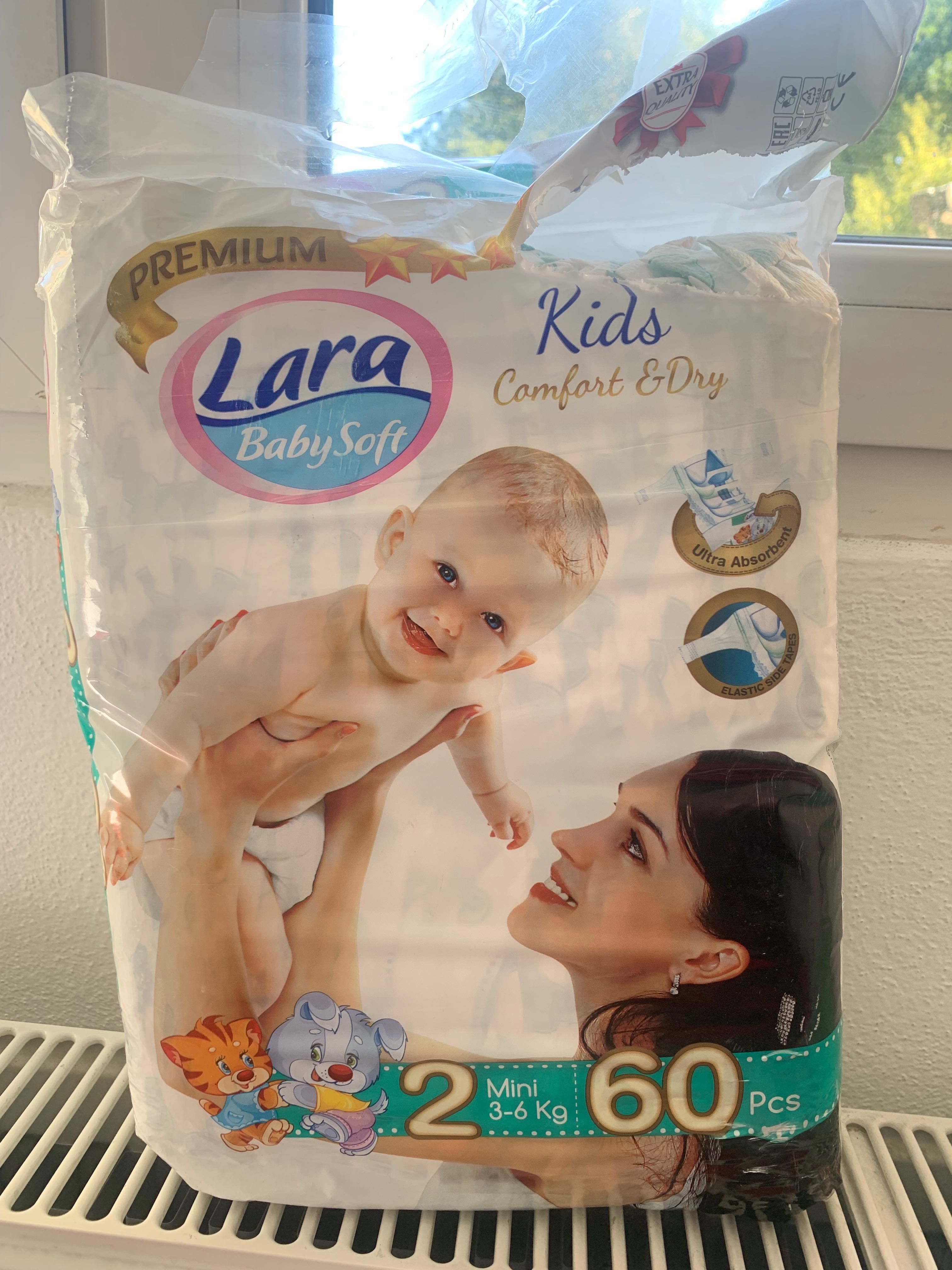Пелени Lara 180 броя 3-6 кг.