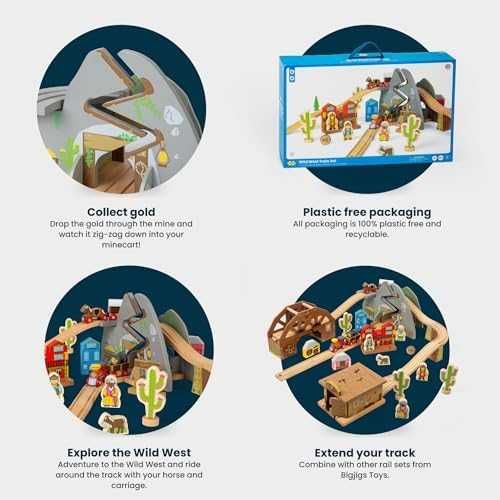 Нов Комплект Влакчета Див Запад 62 Елемента Деца Над 3 години подарък