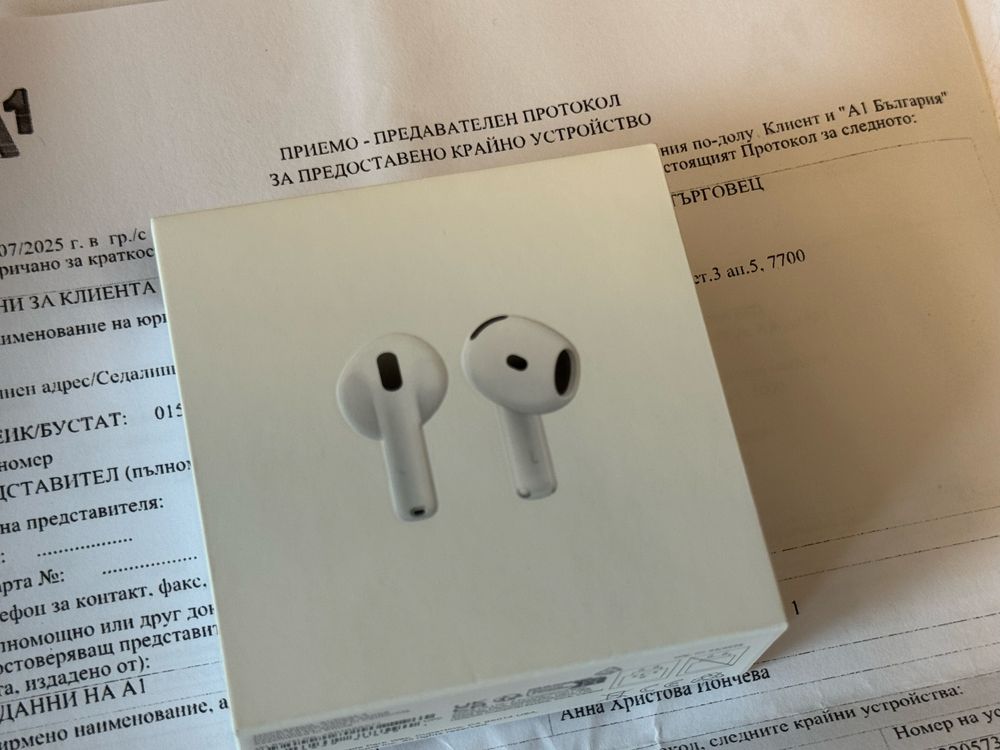ЗАПЕЧАТАН Apple AirPods 4 A1 Гаранция до 2027 г. White