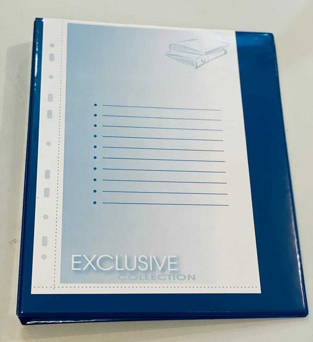 Папка на 4-х кольцах презентационная, корешок 35 мм,черная и синяя