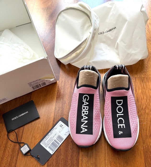 Adidasi Dolce&Gabbana Sorrento roz fetita originali