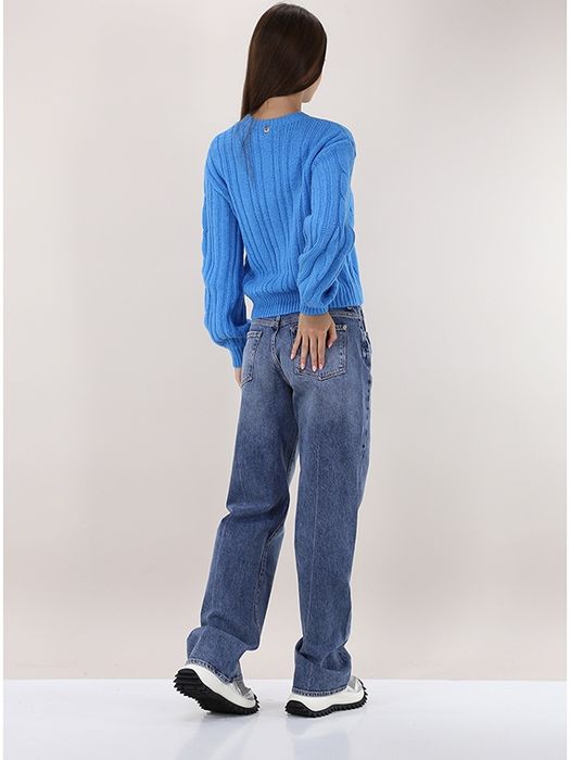 Вълнен пуловер Twinset ,син цвят,с вълна, размер S/М,нов с етикет