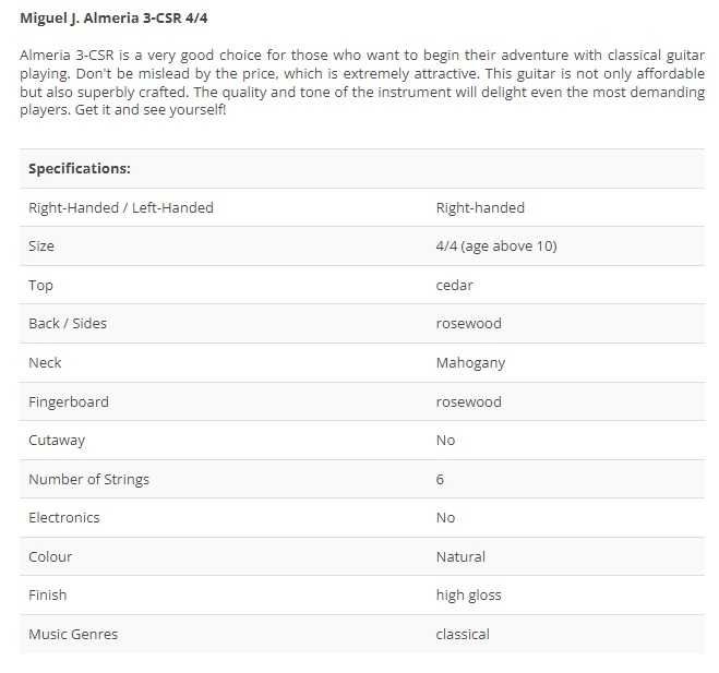 Chitara clasica Miguel Almeria 3-CSR (gewamusic) cu husa transport