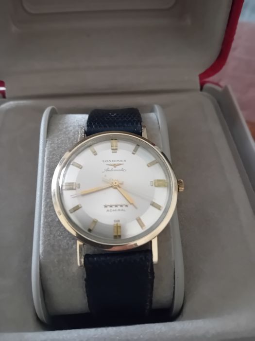 Ceas barbatesc Longines Admiral 5 stele automatic aur 14 k  coroana