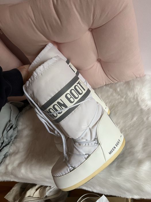 Cizme de zapada albe Moon Boot Icon Nylon