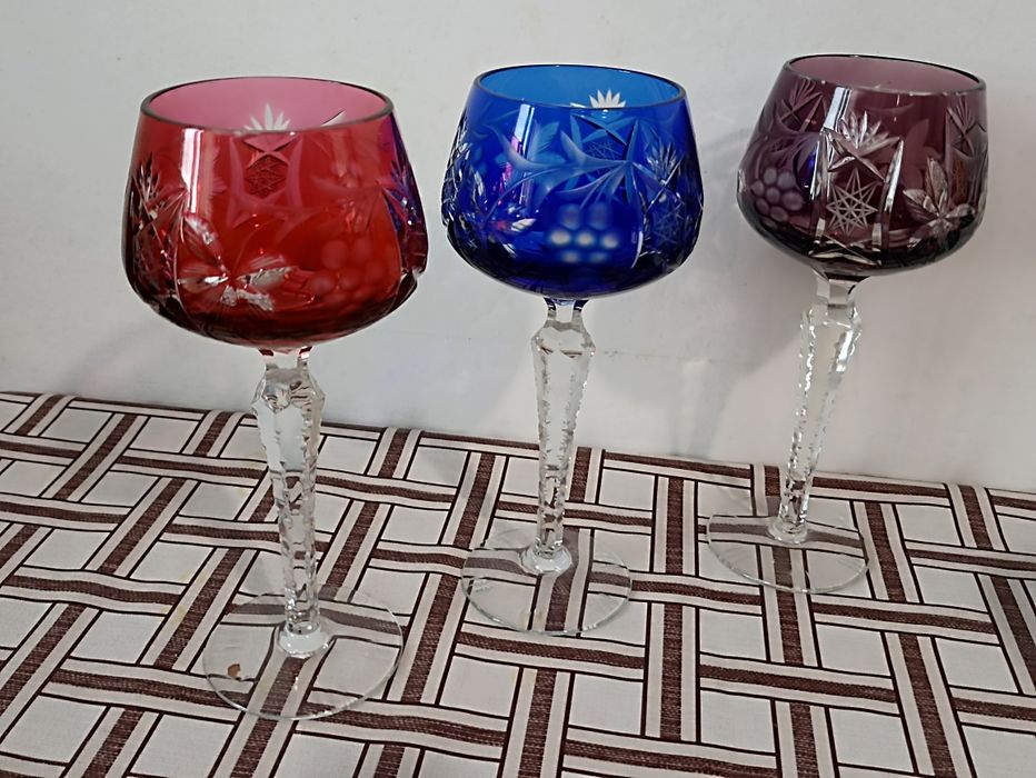 Set pahare bohemia cu sticla