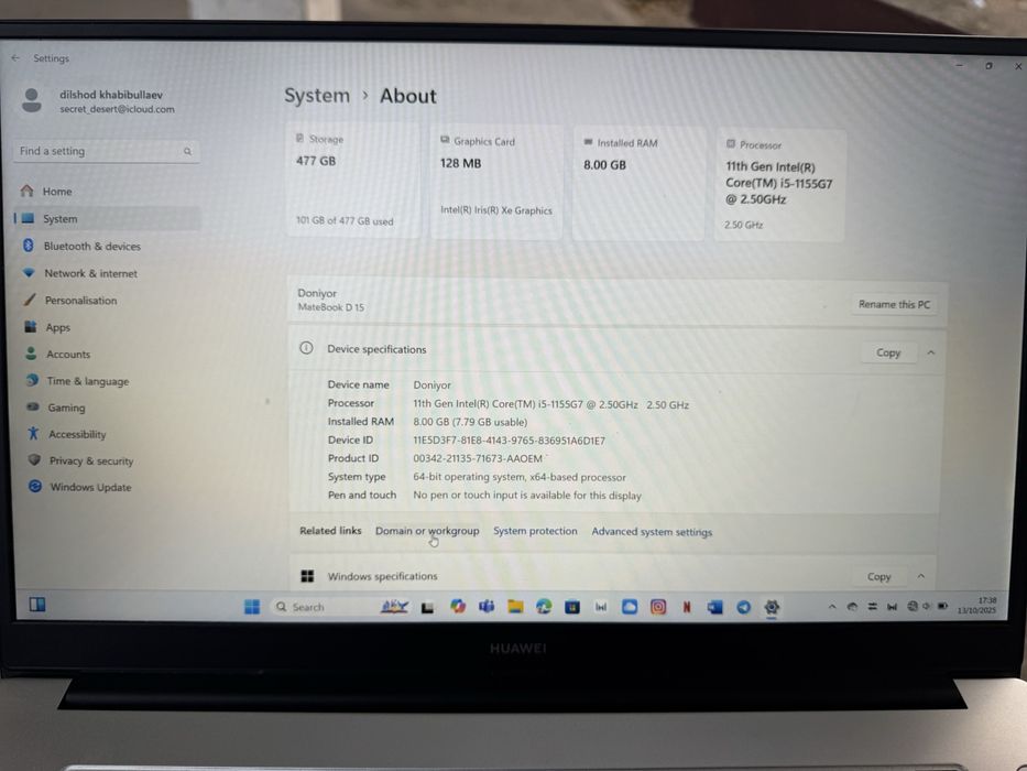 Huawei Matebook D15