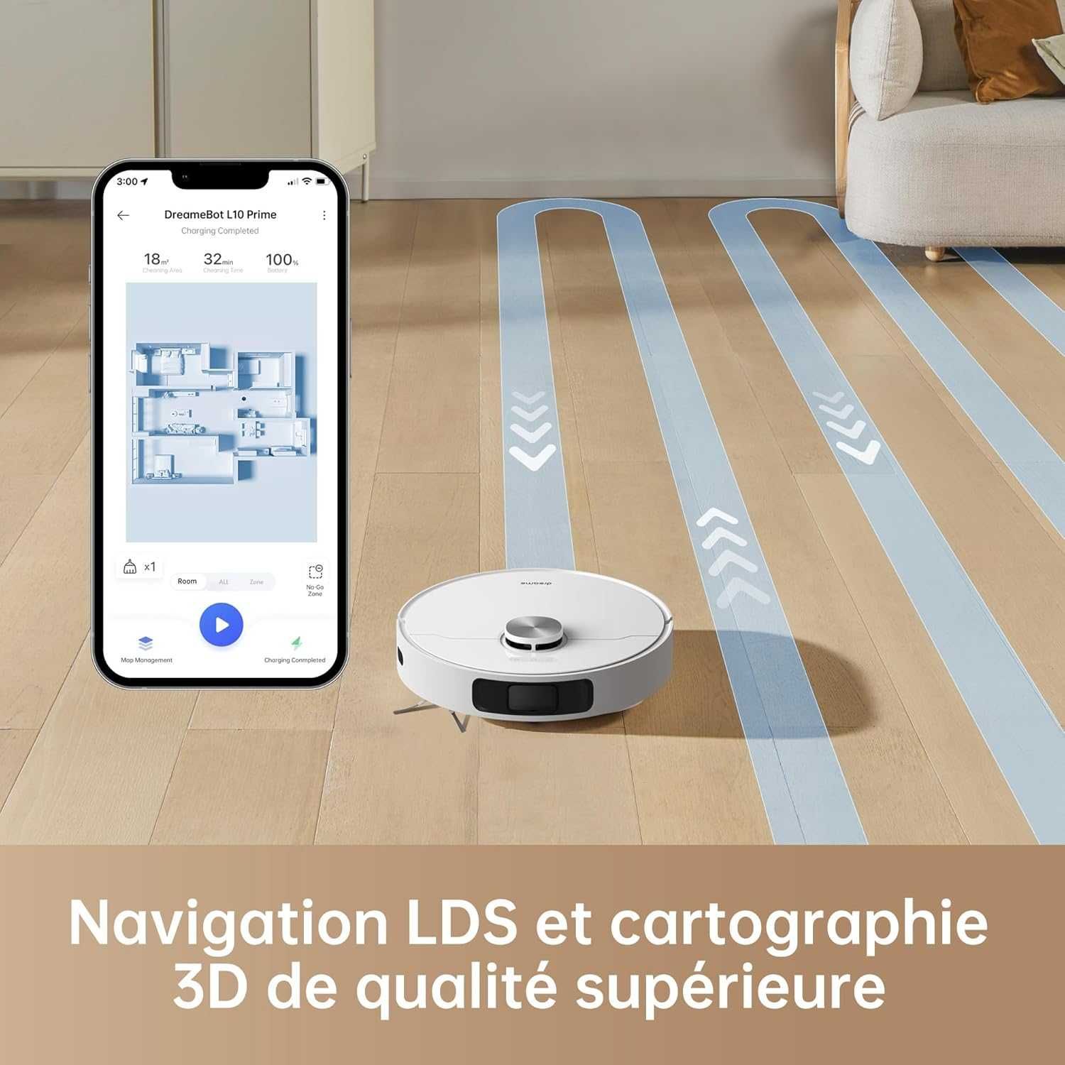 Прахосмукачка робот Dreame L10 Prime с Mop Self-Clean + Drying 4000Pa