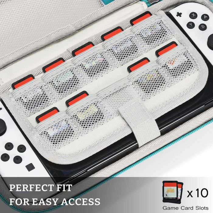 Нов калъф Nintendo Switch кейс с твърда защита и 10 слота за карти
