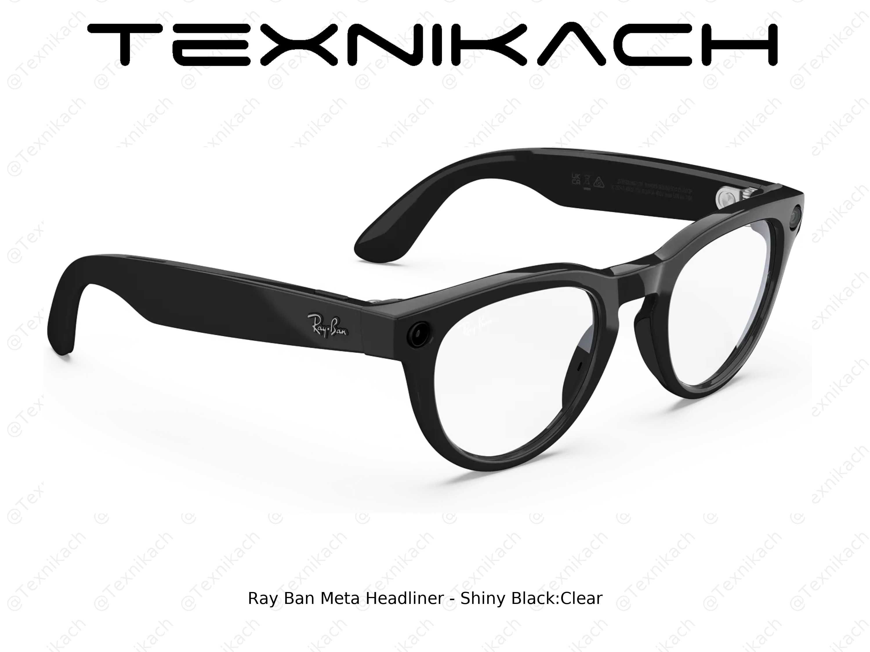 Yangi • Ray Ban Meta Headliner - Shiny Black •  Clear
 • Dastavka