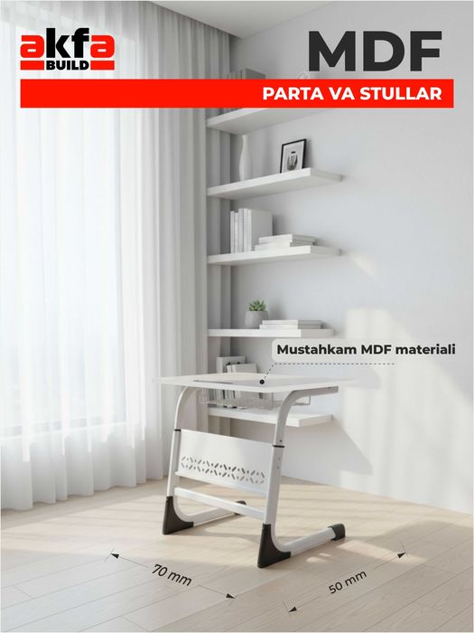 МДФ Одноместная парта + стул