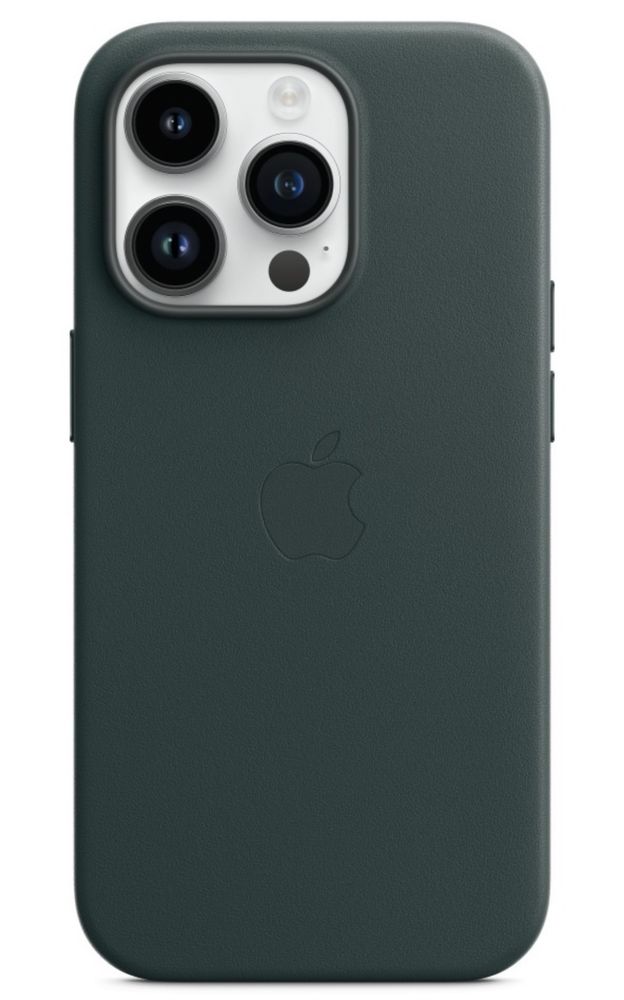 Чехол Apple Leather Case MagSafe для Apple iPhone 14 Pro forest green