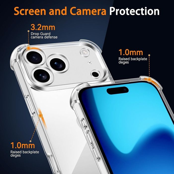 Прозрачен силиконов удароустойчив кейс за apple iphone 17 pro max
