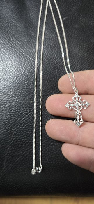 Lant si cruce argint