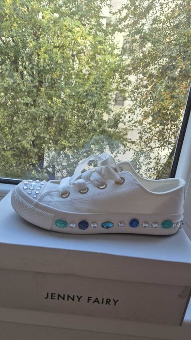 Tenisi albi cu pietricele, FETE,39