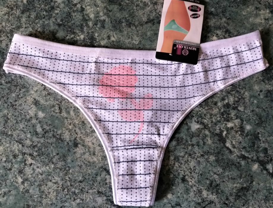 Chiloti tanga sexy model fin fete/femei imprimeu trandafir m.M-L (noi)