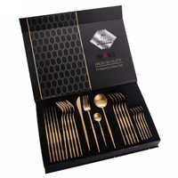 Set tacamuri portugheze, 24 de piese, Gold, 18,7-23 cm