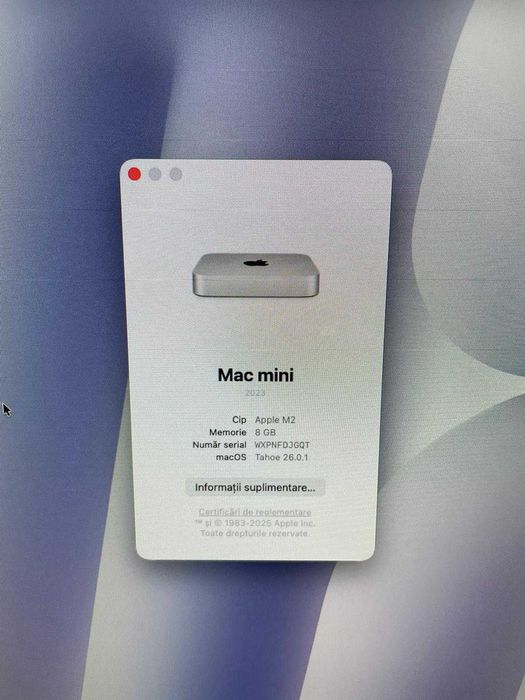 Mac Mini M2, 8gb, SSD 256gb + Hub Satechi, 10 ore de funcționare