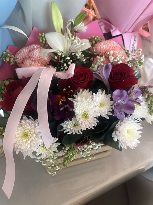 цветы в корзинке