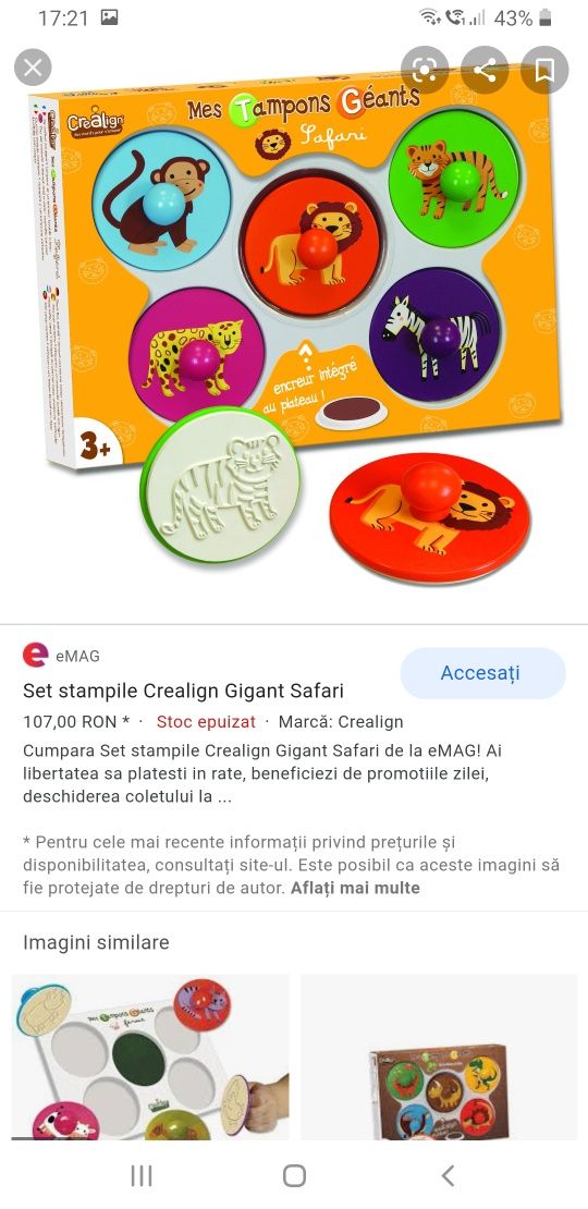 Set stampile crealign des motifs pour s'amuser 3ani plus joc jucarii