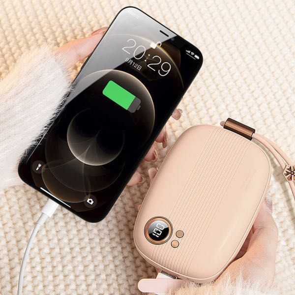 2в1 Елегантен нагревател за ръце и преносима батерия с дисплей 5000mAh