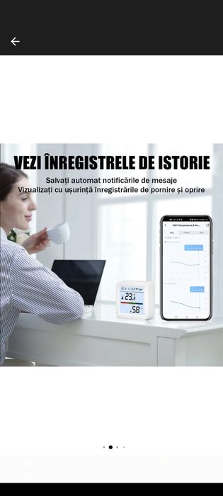 Senzor Temperatura si Umiditate smart - Zigbee