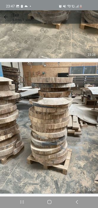 Masute cafea rotule cu epoxi uscate in uscator