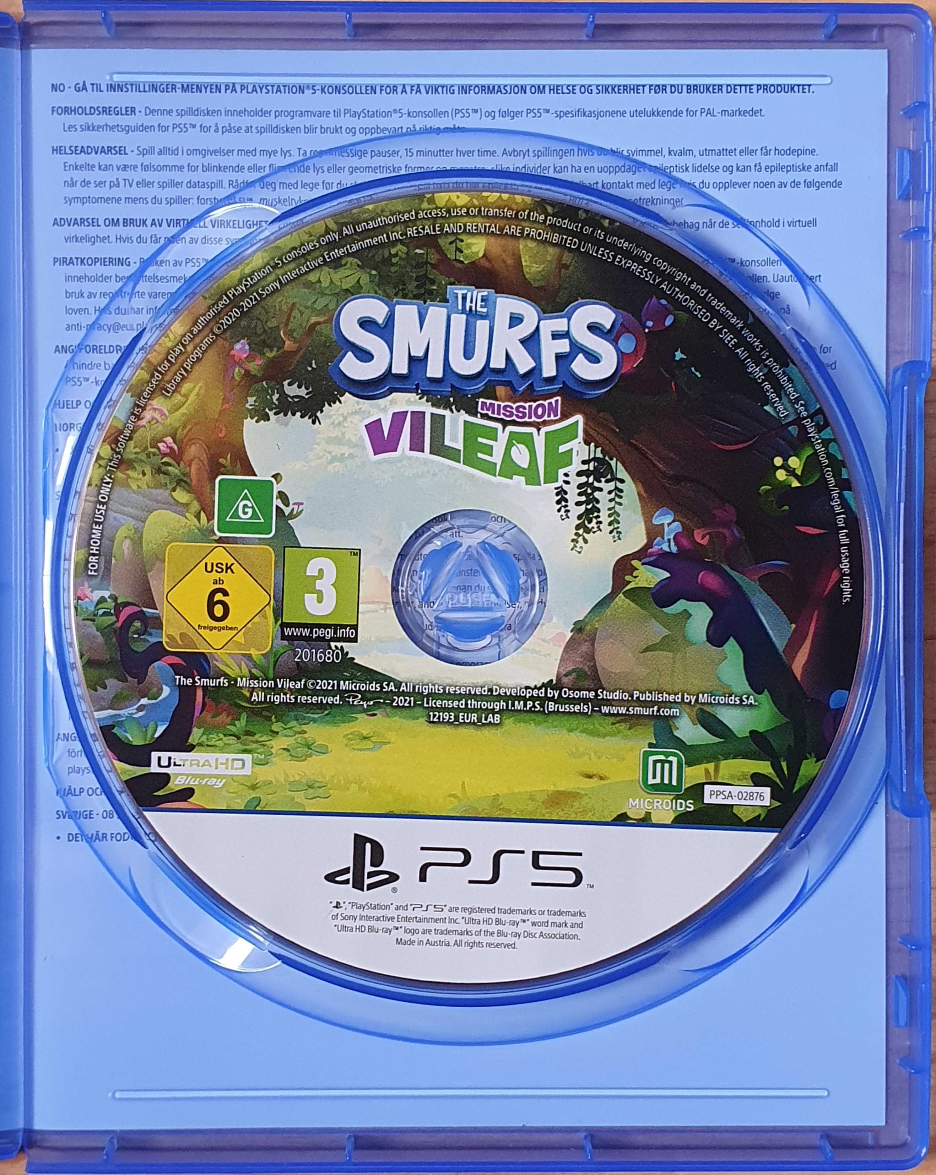 Smurfs Mission Vileaf PS5 Playstation 5 Плейстейшън Смърфовете PS игра
