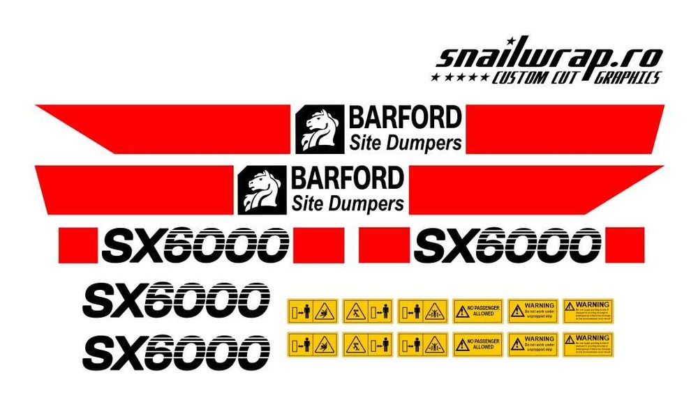 Stickere autocolante Dumper Thwaites 3T 6T 7T 9T Terex Benford Barford