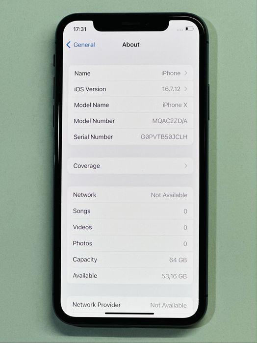 iPhone X Black 93% battery