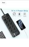 Prelungitor NVEESHOX cu 10 prize (4000 W/16 A) cu 4 prize USB
1x Manua