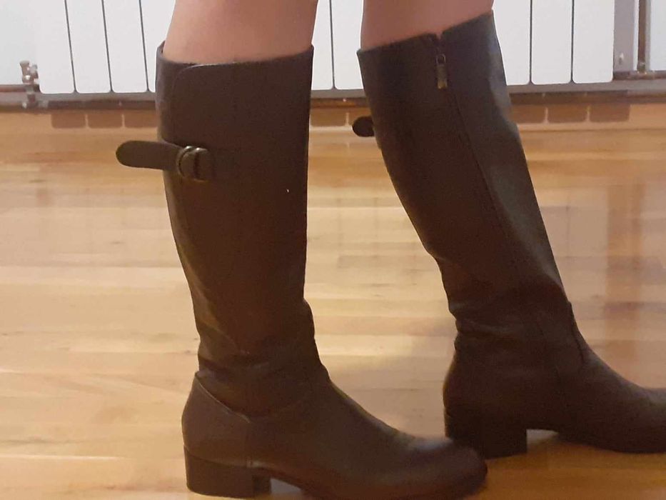 Cizme din piele maro