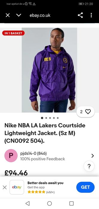 Nike LA Lakers geaca subțire Masura M oversize fits L