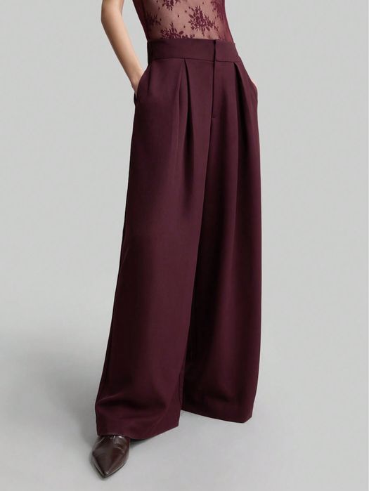 Панталон zara цвят бордо и букле HM