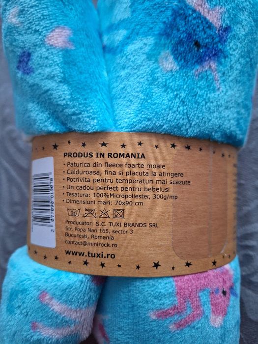 Paturica noua unicorni Tuxi