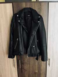 Jachetă Biker Imitație de piele Pull&Bear Neagră