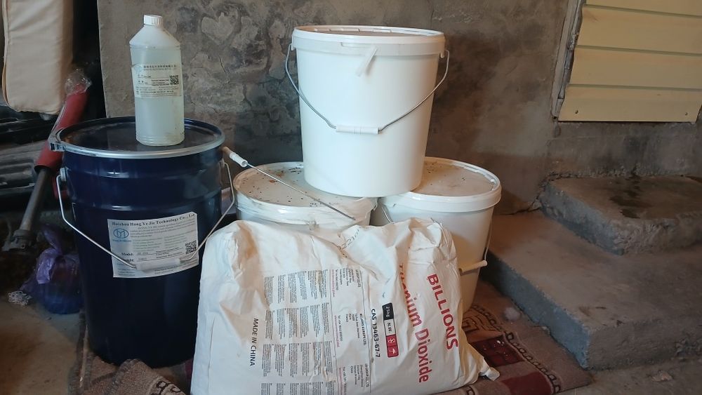 Дисперсия. Стекломат 150×125. Силикон. Полки из профтруб