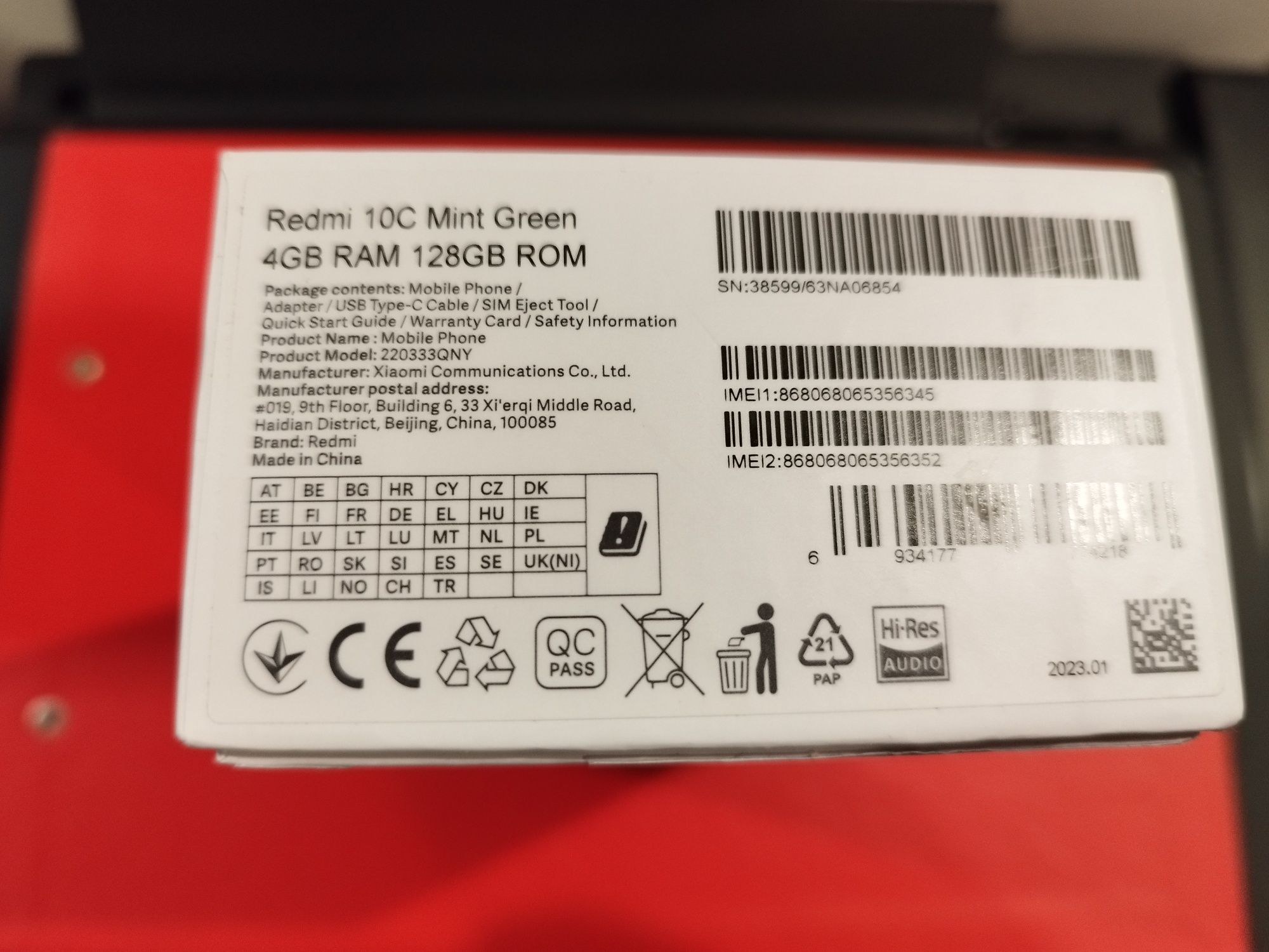 Xiaomi Redmi 10c cu NFC  full box și căști stereo Xiaomi