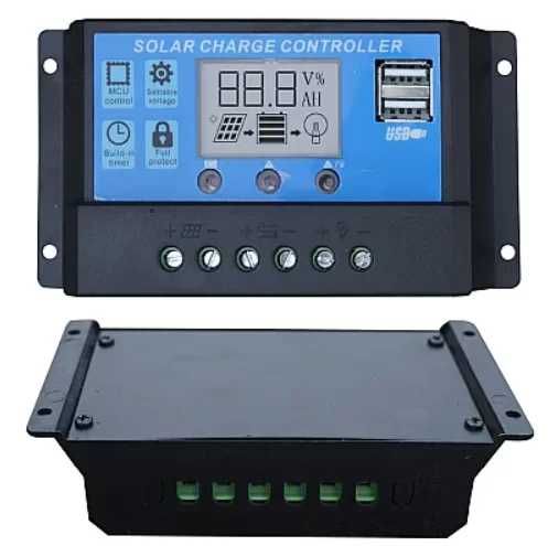 Regulator Solar PWM 30A 12V/24V 2x USB si LCD